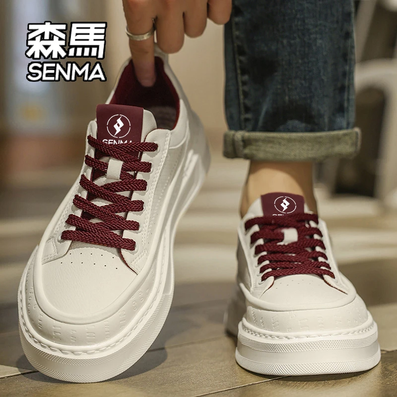SENMA/森马板鞋男2026新款冬季高级感百搭休闲运动工作软底小白鞋