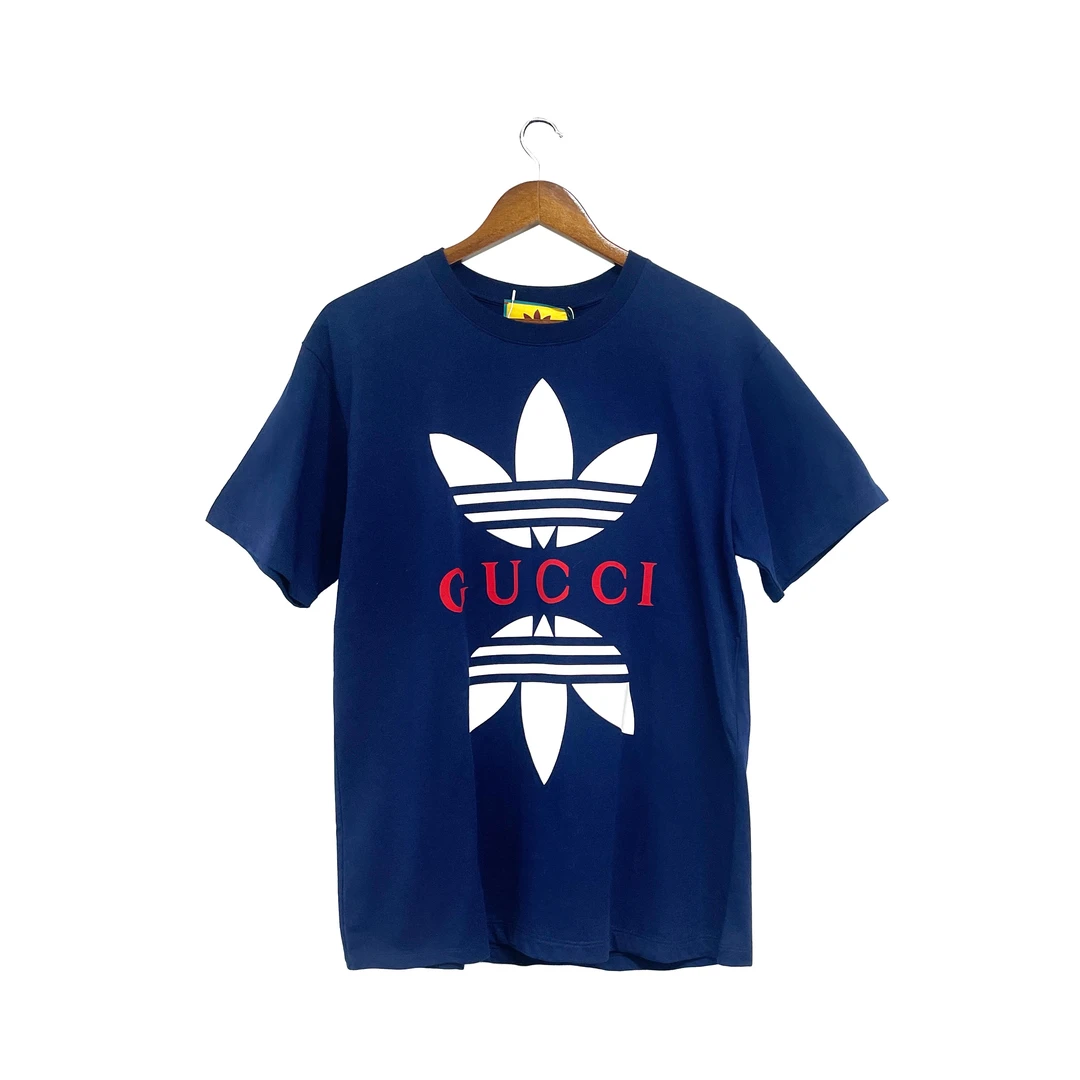 未使用 GUCCI/古驰 青奢荟/s码/蓝色联名字母短袖T恤////////