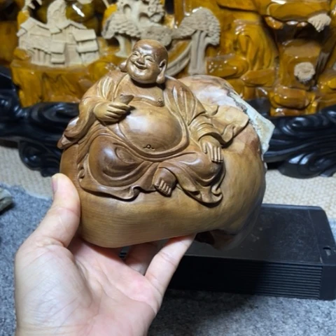 金丝楠弥勒佛摆件