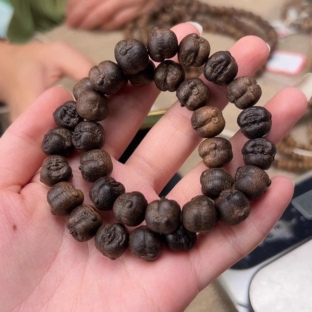 手串沉香沉香手串马尼捞野12笑佛单多样性发1