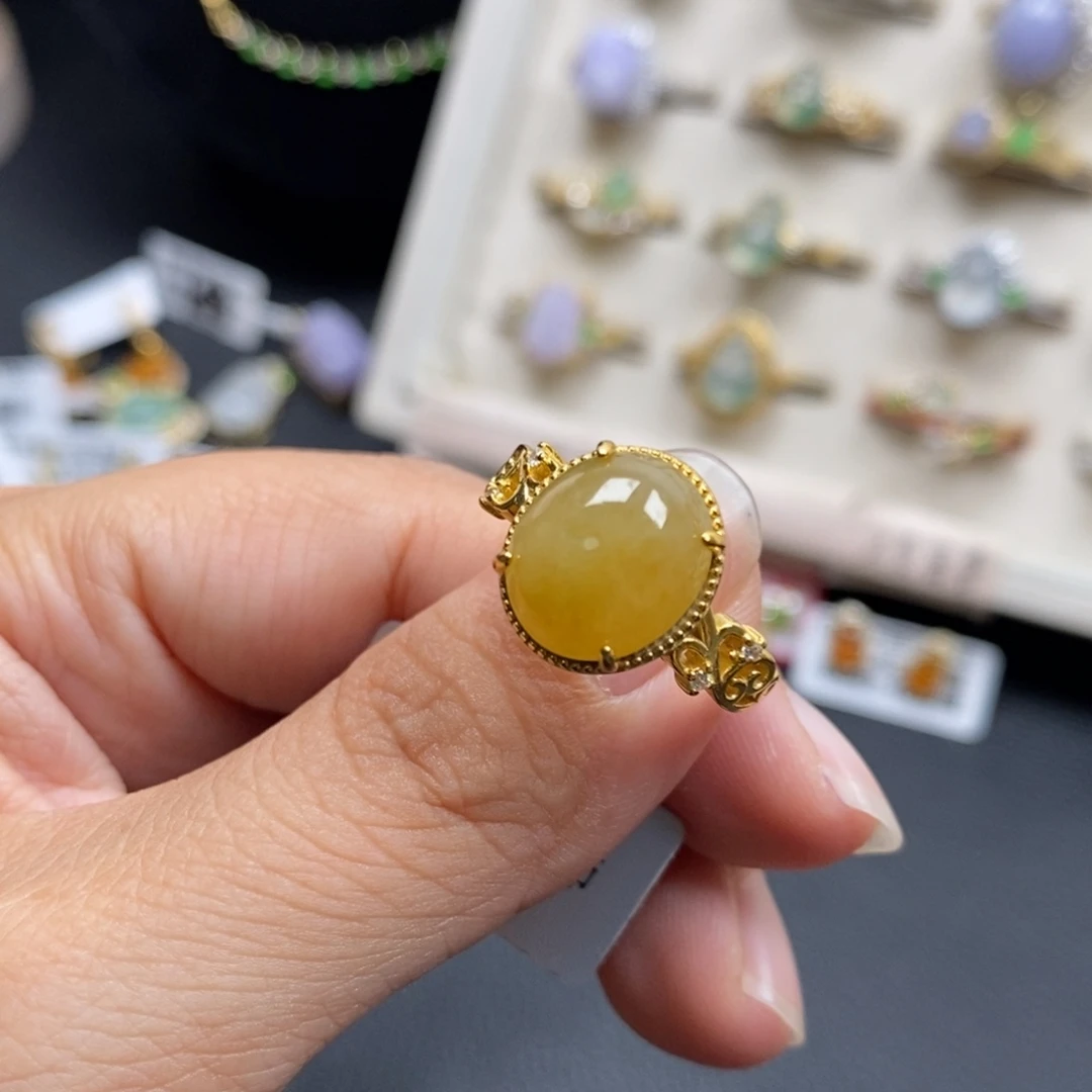 翡翠银S925镶嵌戒指