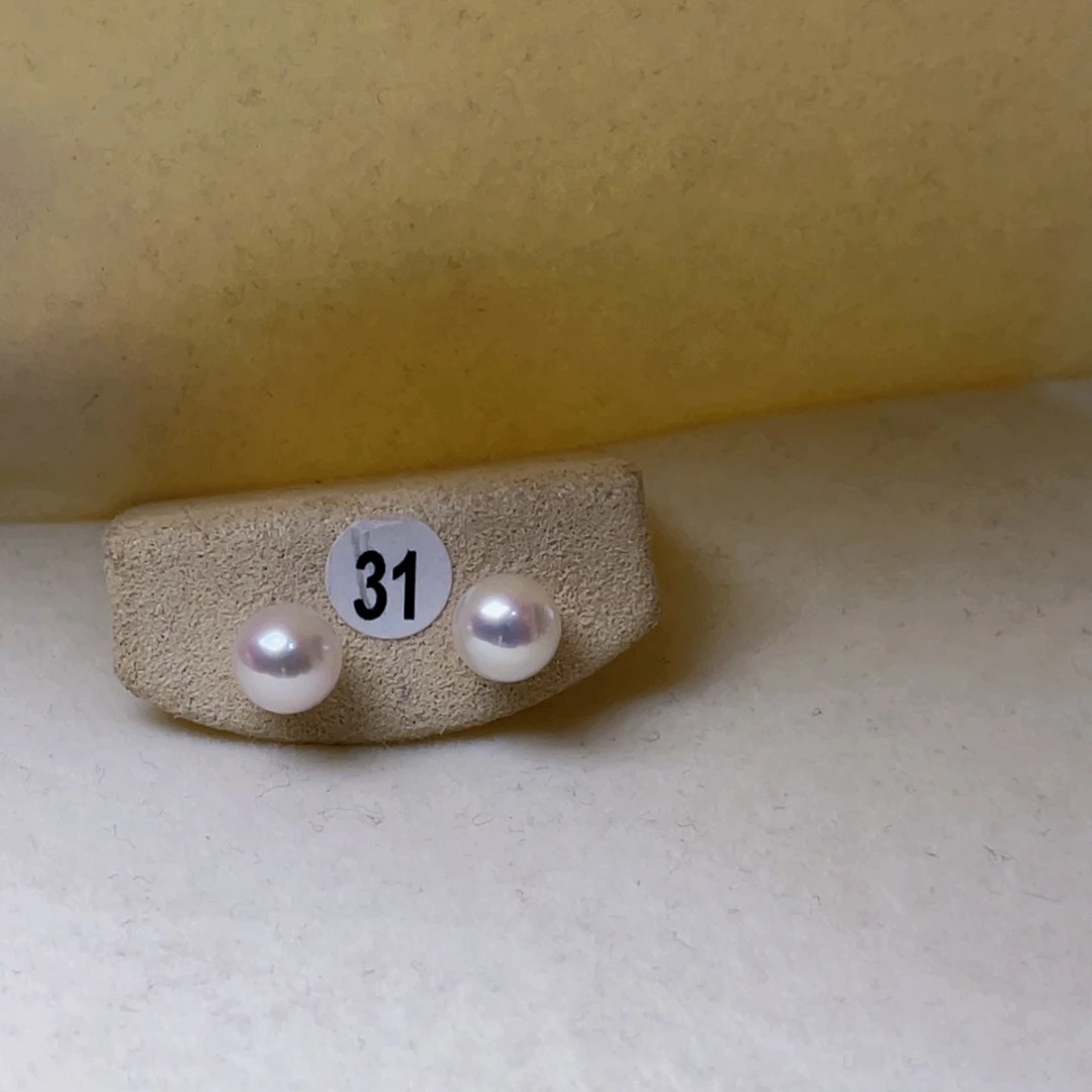 热***鱼银S925镶嵌海水珍珠耳钉