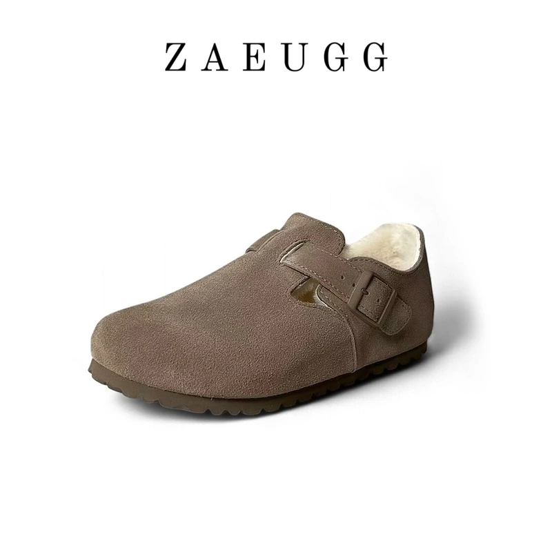 桑坡真羊毛勃肯全包冬季保暖软木时尚舒适透气休闲女鞋雪地靴