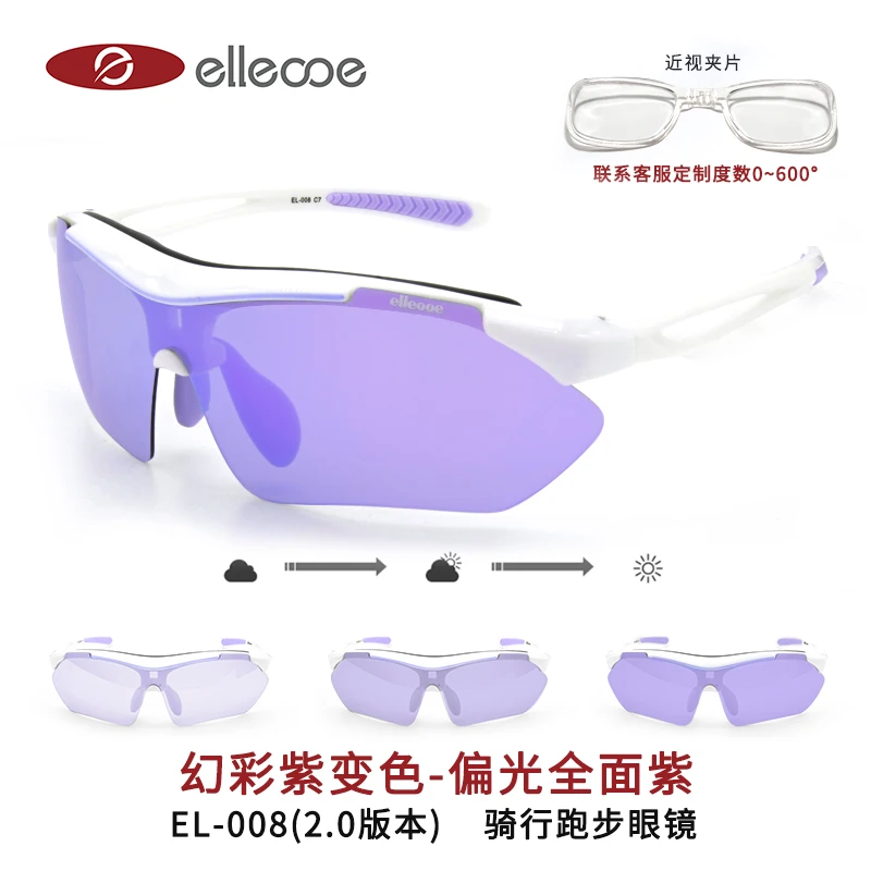 第四代马拉松运动偏光近视护目户外防雾防紫外线骑行跑步变色墨镜