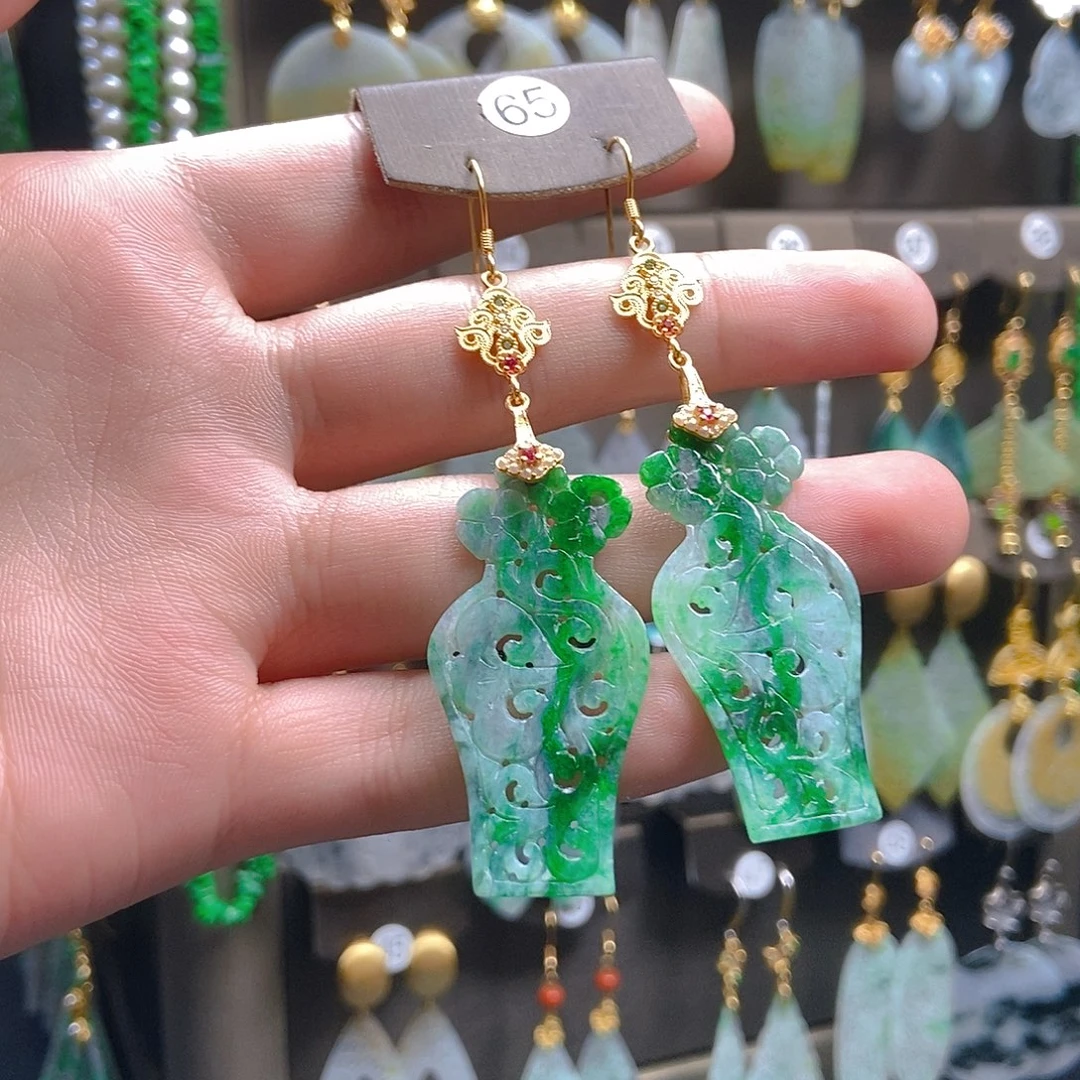 翡翠未镶嵌耳饰翡翠