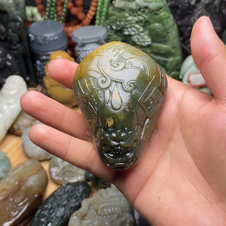 心***印未镶嵌和田玉挂件