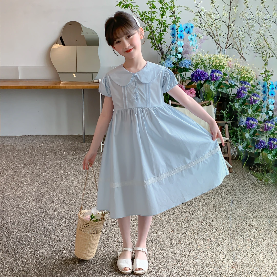 女童连衣裙夏款2025新款洋气童装女孩百褶公主裙儿童夏季裙子薄款