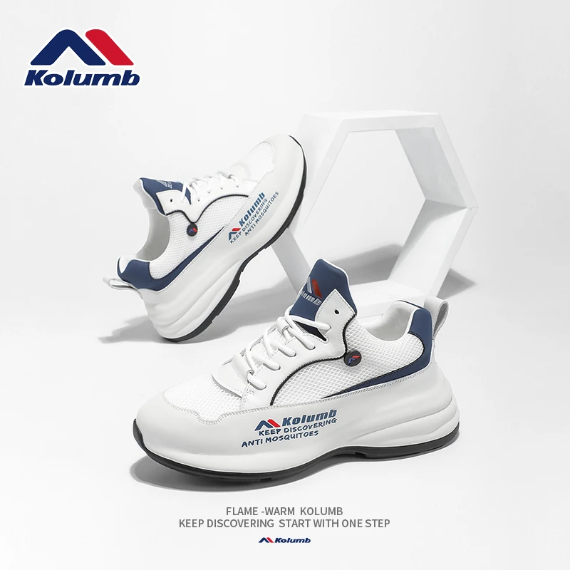 哥仑步男鞋春季2025新款高档轻奢休闲运动鞋男士网面透气跑步潮鞋