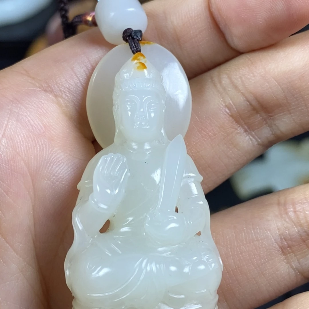 和田玉未镶嵌挂件河****哥