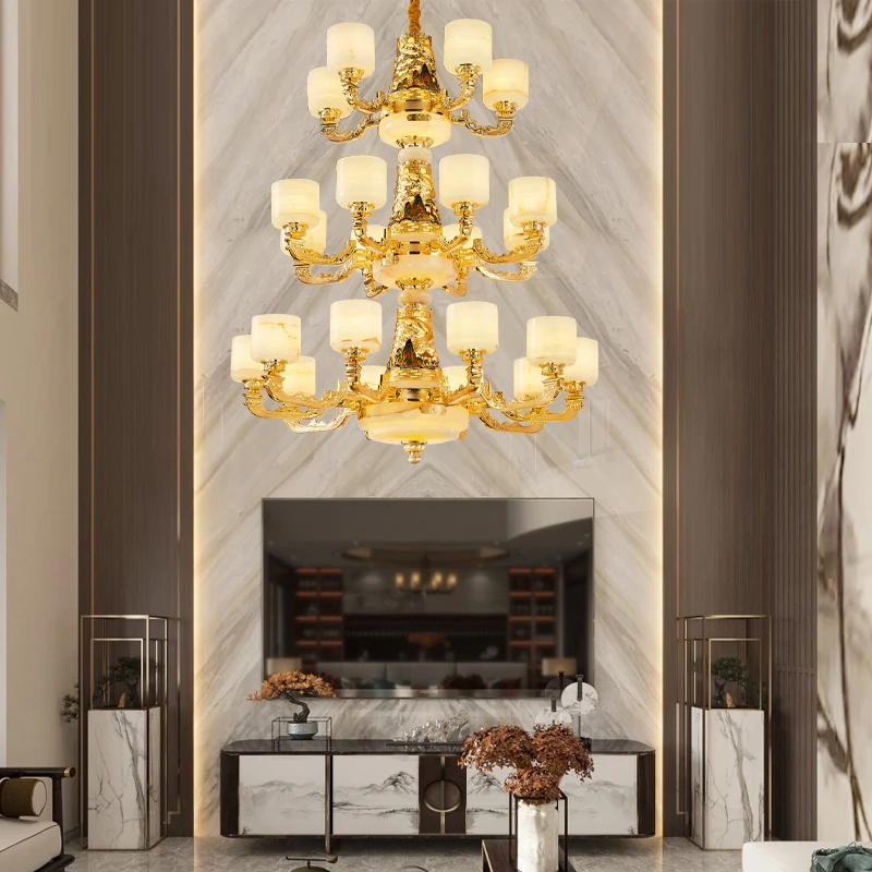 吊灯新中式别墅餐厅灯饰客厅灯禅意美式走廊大厅