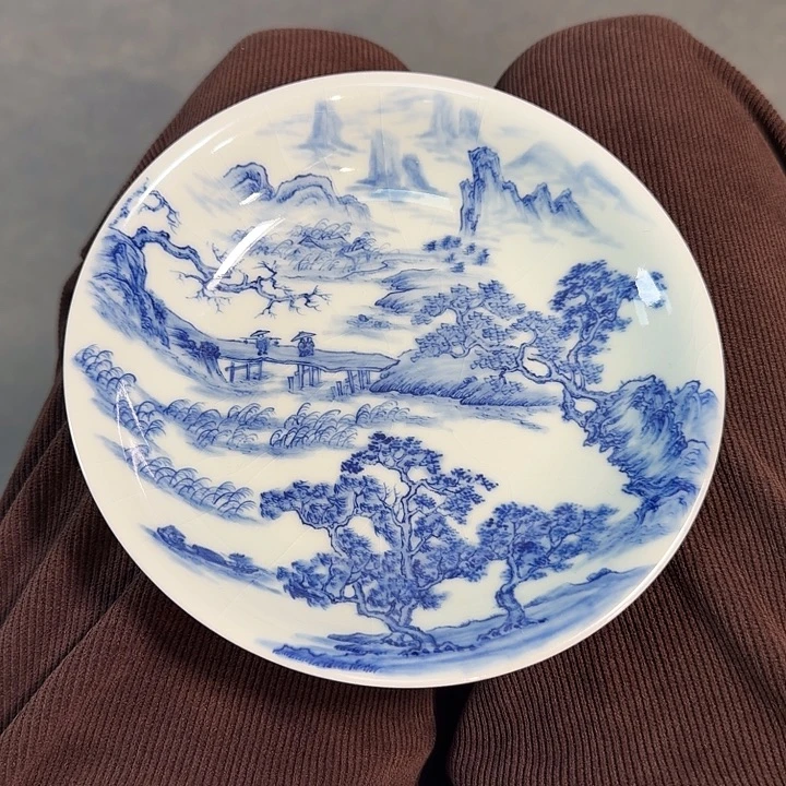 青花山水意境系列壶承微瑕