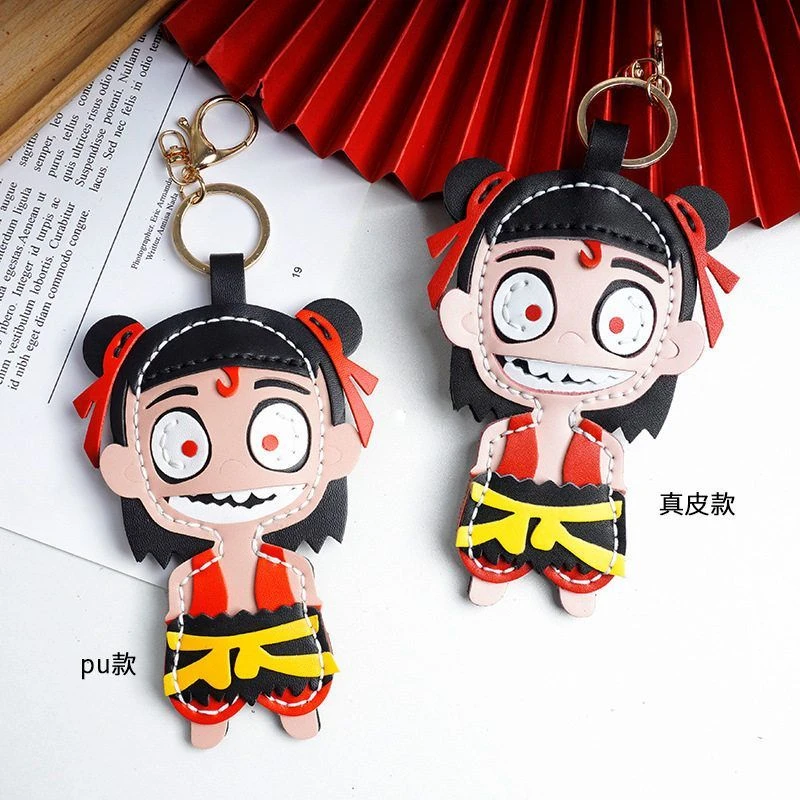 哪吒魔童闹海新款手工缝制DIY材料包网红创意哪吒钥匙扣挂件