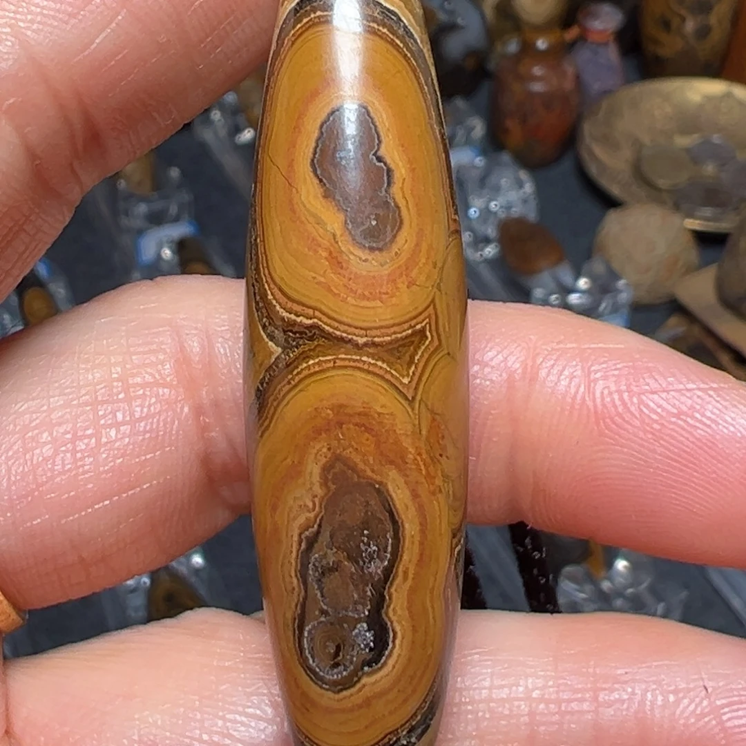 九眼石页岩钱币手玩