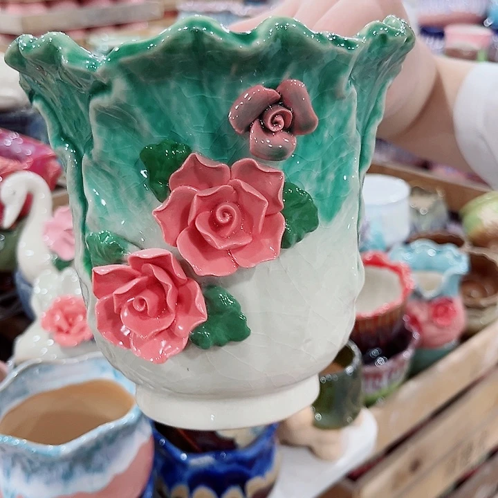 有孔.凑单10元陶瓷花盆发货！