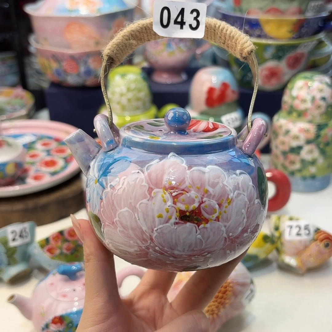 瓷片景德镇手绘高温釉下彩陶瓷茶具