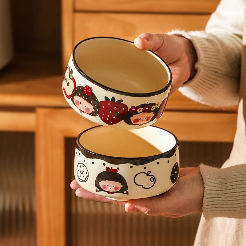 舍里卡通水果沙拉碗家用2025新款米饭碗燕麦碗早餐碗甜品碗酸奶碗