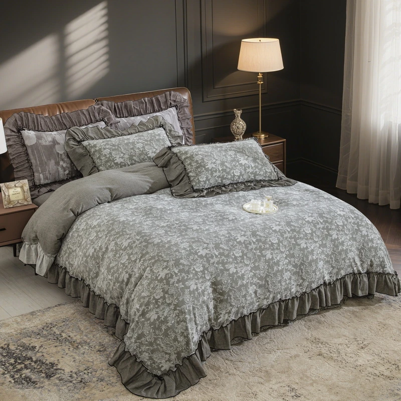 良品绘新款【醉云间-韩版花边款】100%全棉床上四件套母婴级公主风A