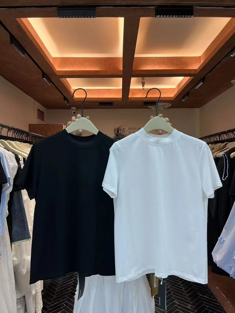 米古古PT 233# 简约圆领休闲百搭短袖（衣长58）