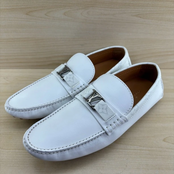 99新 LouisVuitton/路易威登 客户寄售/ 路易威登白色老花豆豆鞋