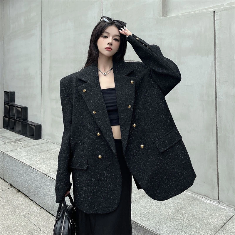 小香风西装外套女气质名媛高级感宽松2025新款精致黑色西服超好看