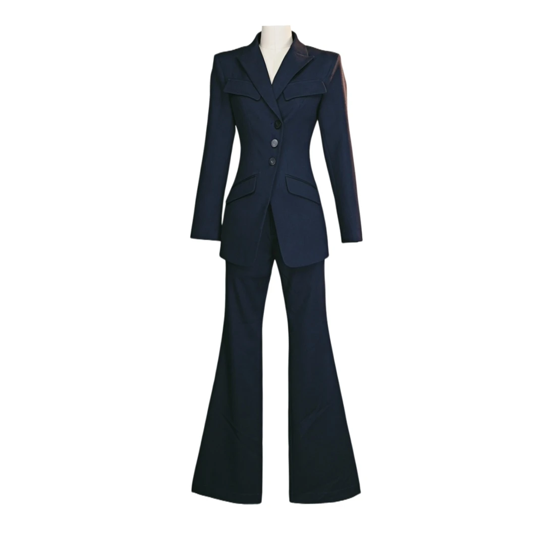 MULACKE穆兰赫 秋冬款品质轻奢女装感套装衣服外套西装裤子8057