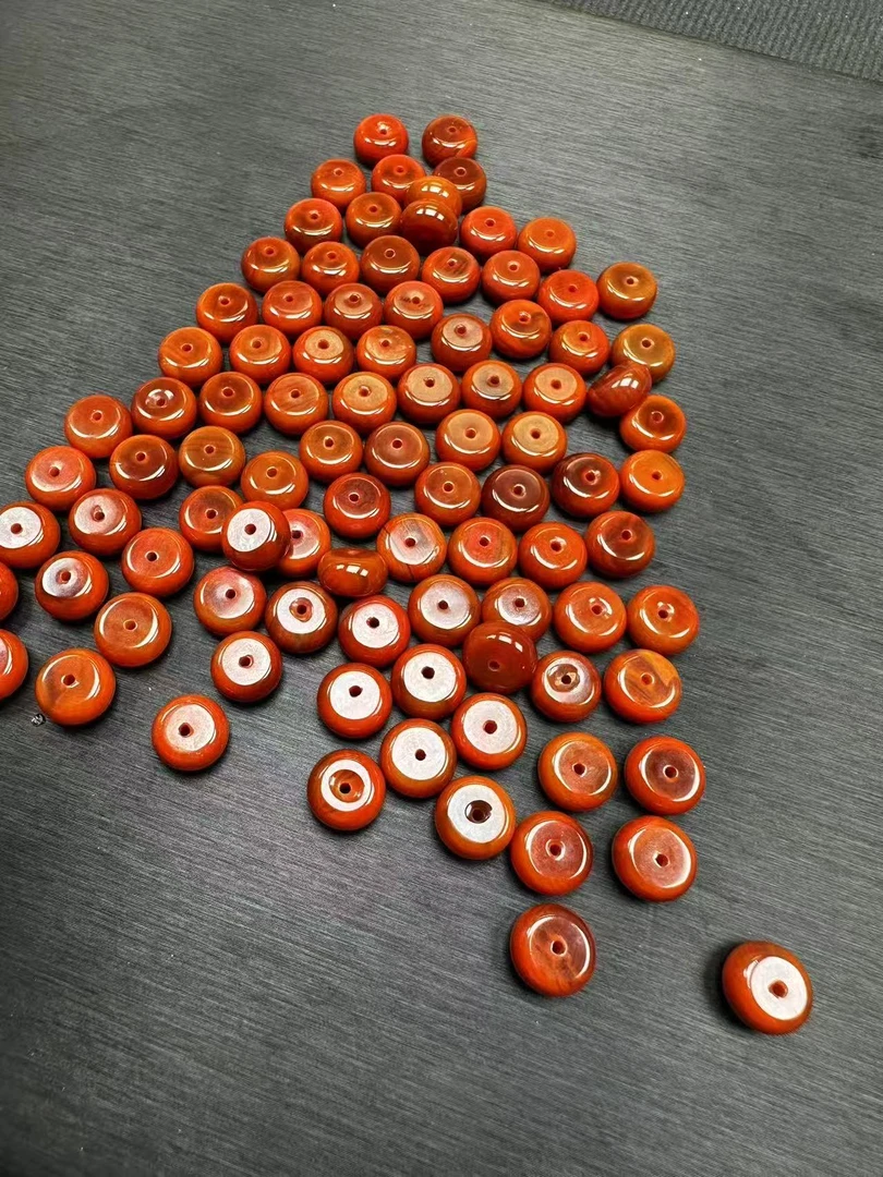 071南红精品火焰红药片尺寸10*5mm拍一发一