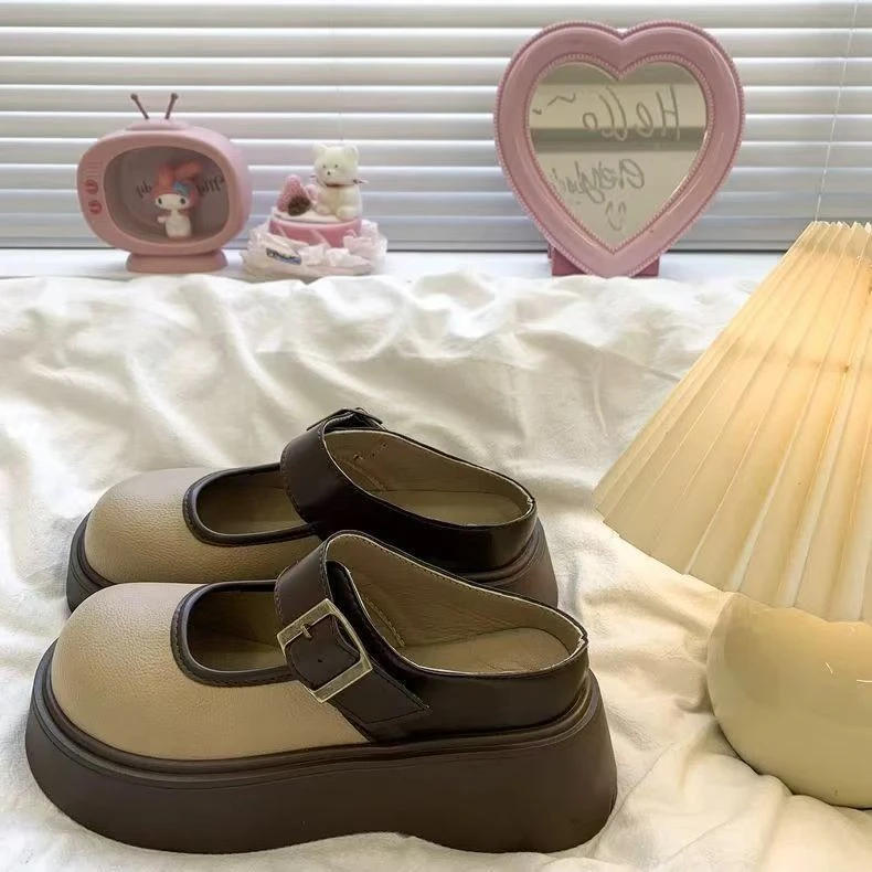拖鞋厚底春季勃肯半拖鞋2025年小众女复古包头新款外穿一脚蹬