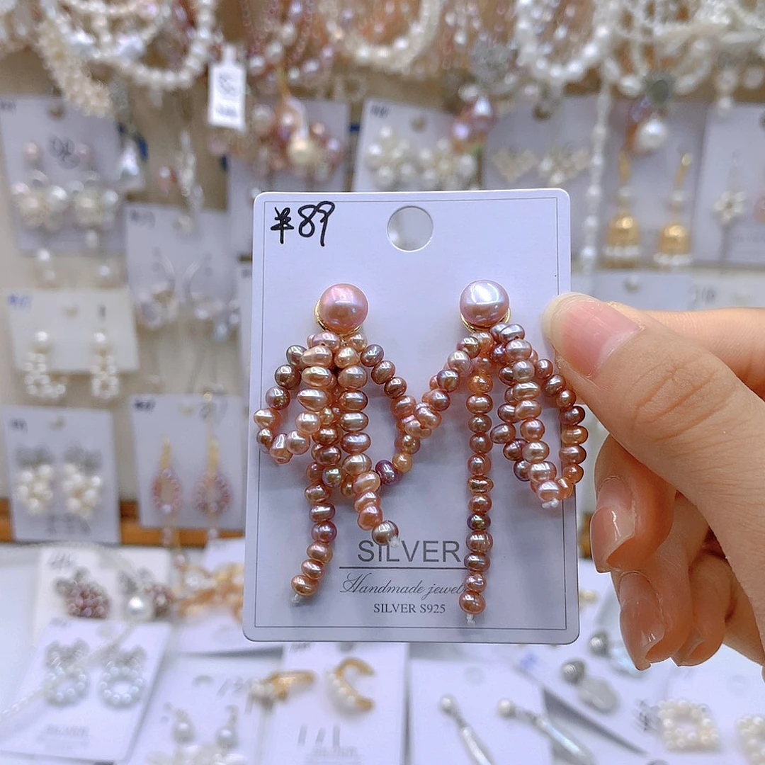 银S925镶嵌淡水珍珠耳饰~****~