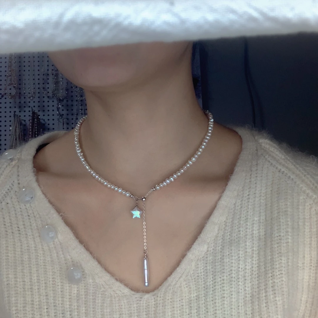 颈饰合金淡水珍珠