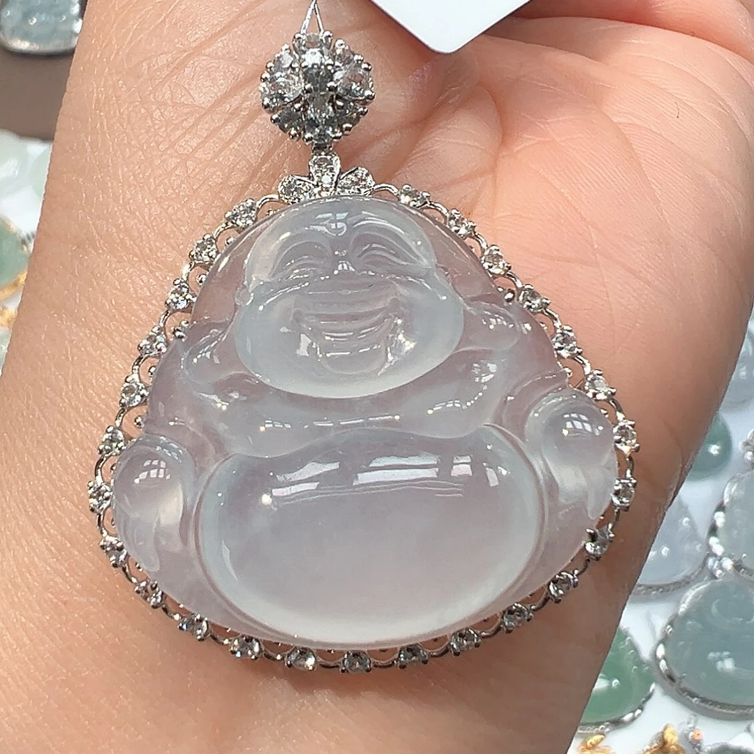 翡翠18K金镶嵌吊坠(不含链)1602