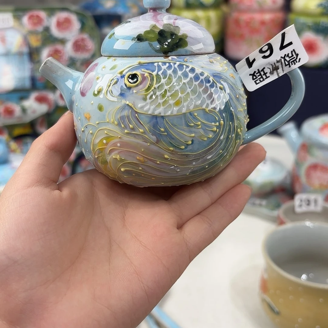 景德镇手绘高温釉下彩陶瓷茶具