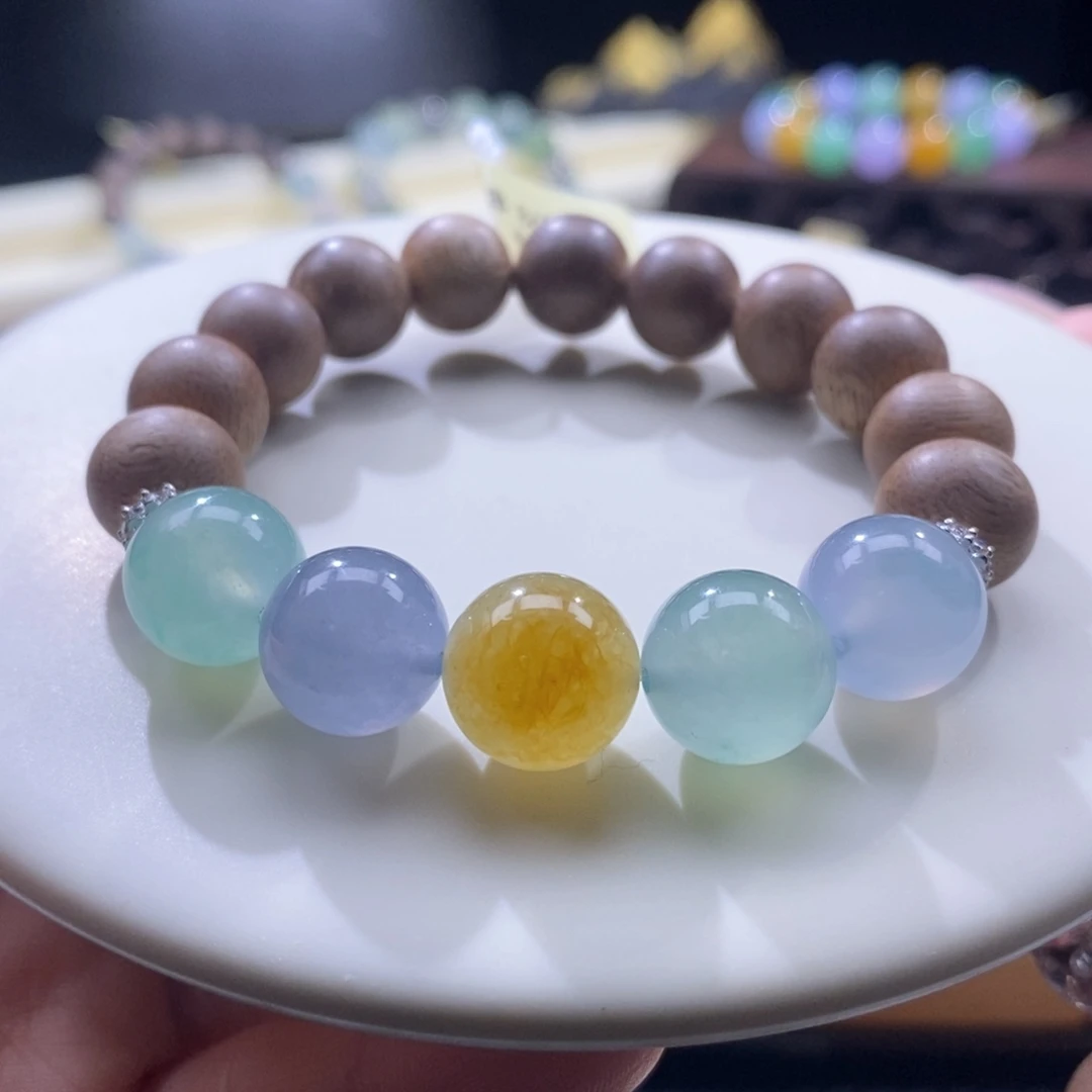 翡翠未镶嵌颈饰翡翠梦幻甜色系手串