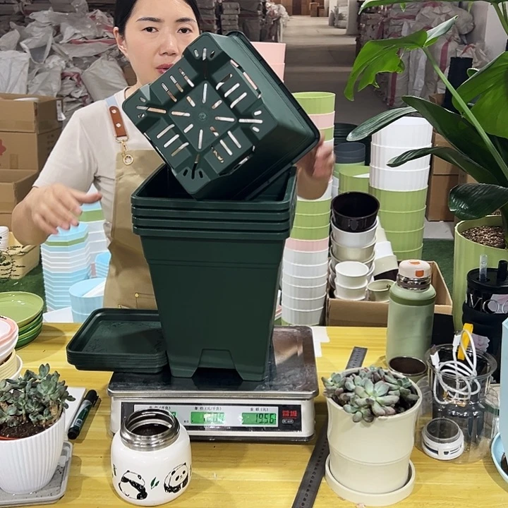 方盆军绿色口23高26带托5只