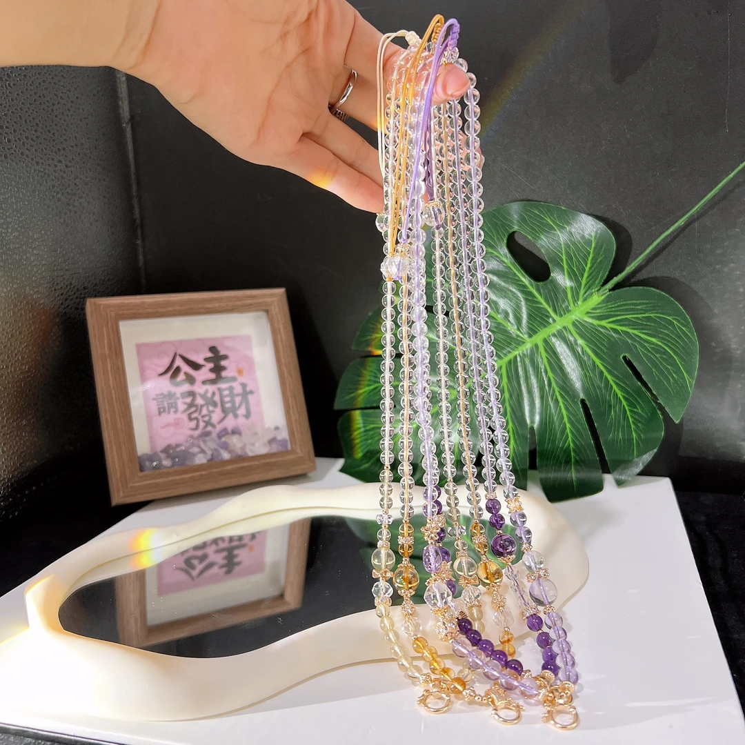 s596天然水晶项链毛衣链 万能链 多样性发一