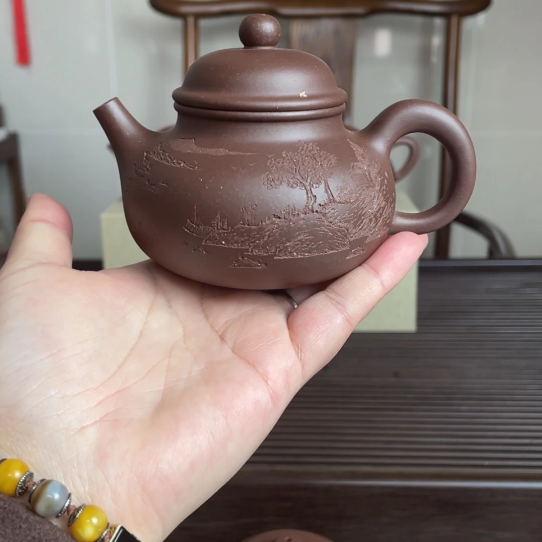 【闪购商品】茶壶紫砂李**书中槽青容天