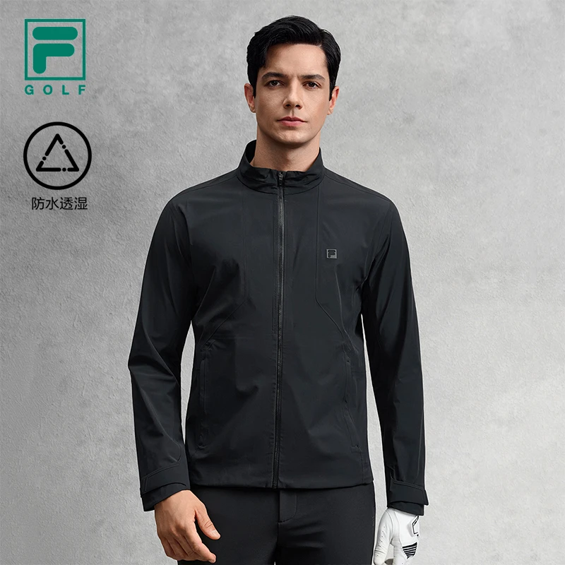 【高尔夫立领上衣】Fila/斐乐男秋防水透湿梭织运动外套A11M545701F