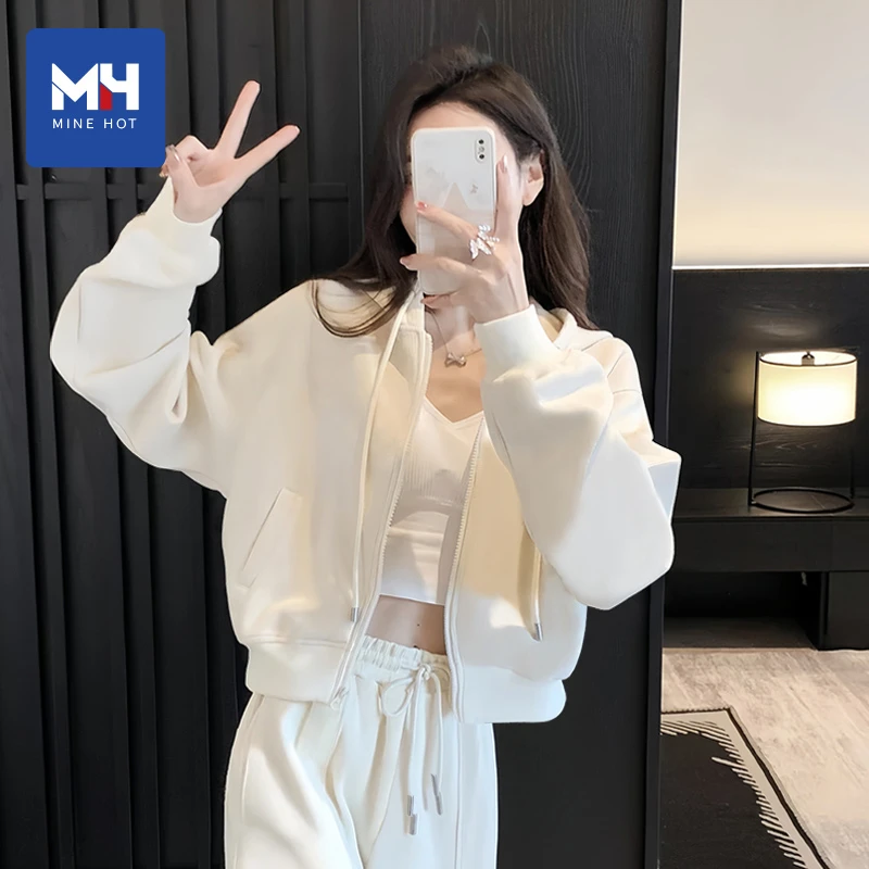 唐狮集团MH奶白运动套装女2025新款小个子休闲开春秋时尚一整套H