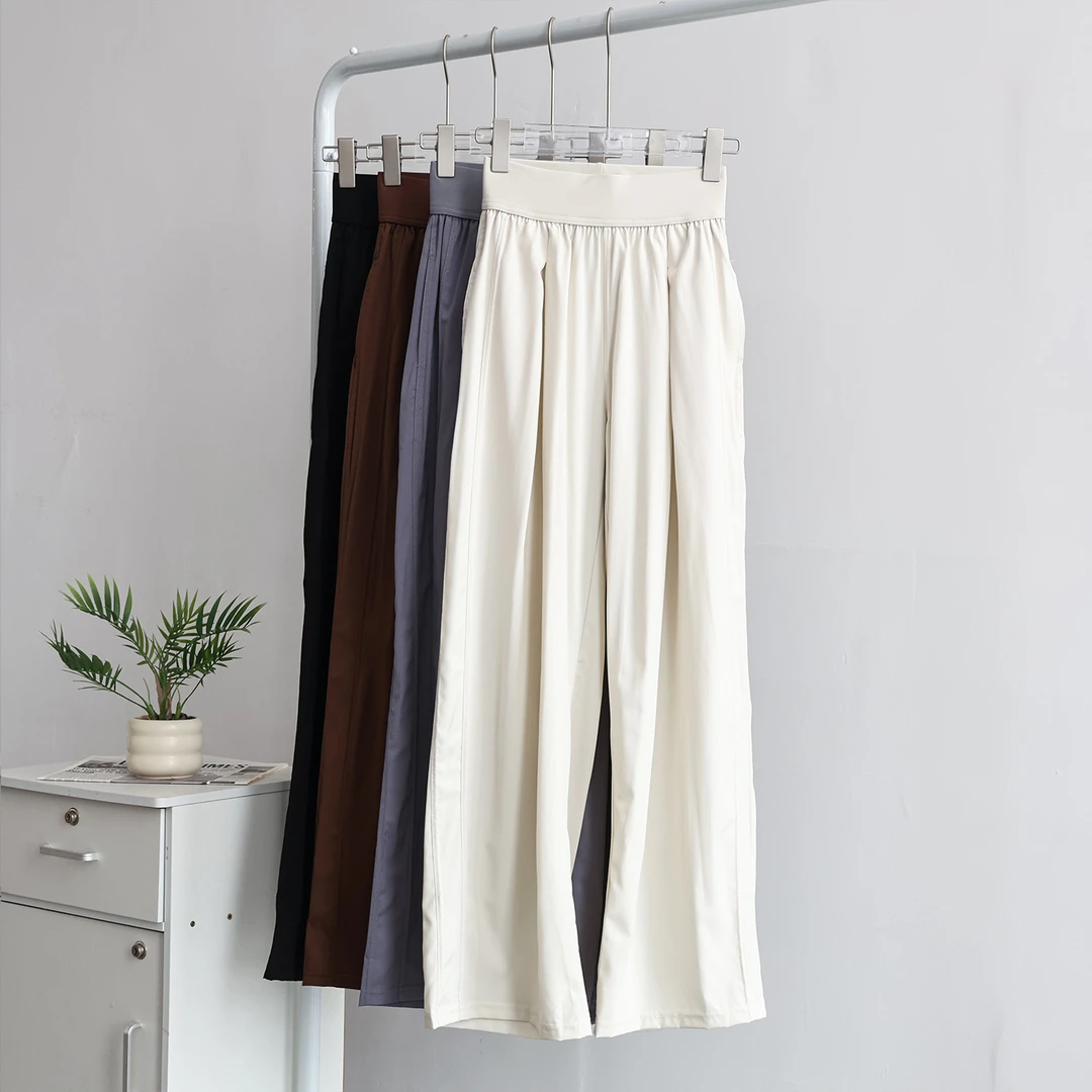 宽松运动裤女秋冬款高腰显瘦直筒阔腿裤跑步训练速干瑜伽健身长裤