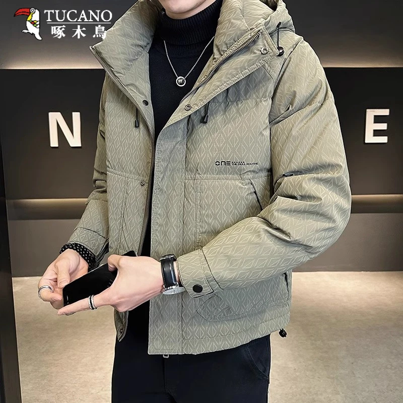 TUCANO/啄木鳥潮牌男装复古冬季保暖外套高品质连帽加厚羽绒棉服