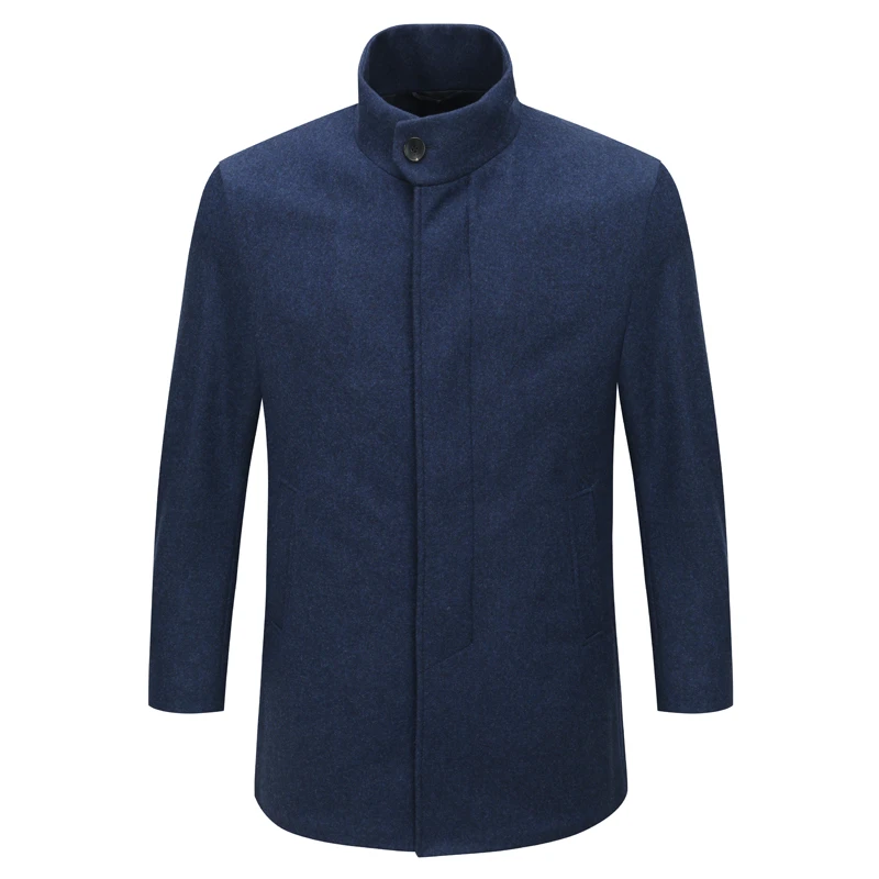 SF301圣秋冬男毛呢大衣 意大利面料直排扣保暖防风外套