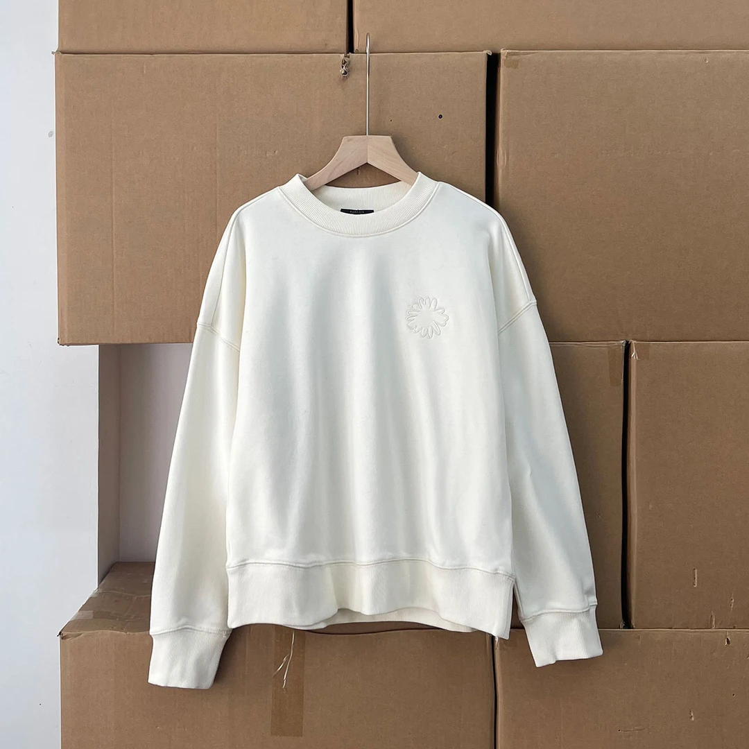 葡萄牙单！！圆领长袖毛圈卫衣 休闲宽松重工刺绣上衣女