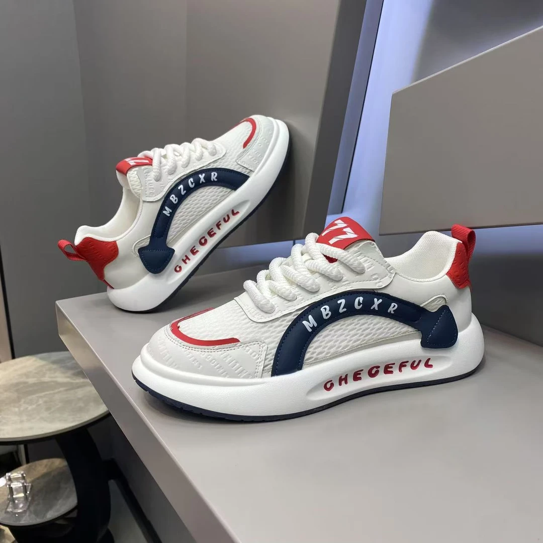 【皮鞋码】夏季新款皮网拼接个性百搭舒适男款潮鞋mdz