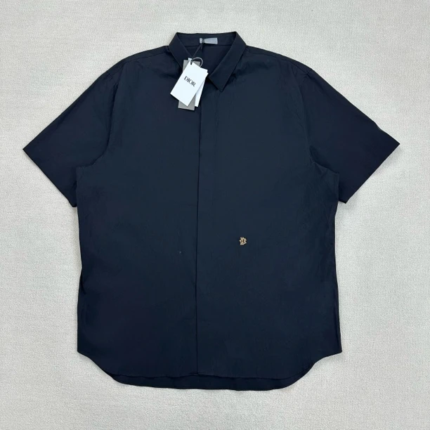 全新未使用 DIOR/迪奥 刺绣logo短袖衬衣/46码（偏大）/WL1222