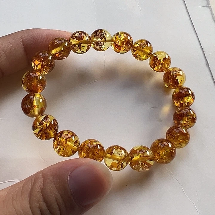 溺***鱼琥珀（花珀）未镶嵌项圈