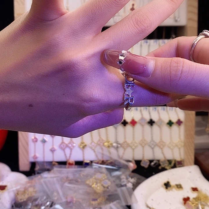羊羔毛di戒指11白金色