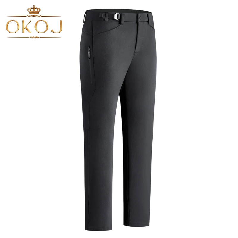 OKOJ户外休闲运动裤男秋季薄款速干长裤宽松大码透气防水登山裤