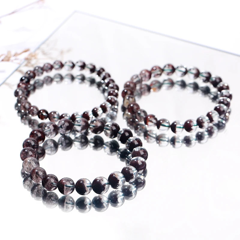 天然巴西净水体红幽灵聚宝盆水晶手链H015-尺寸可选-多样性发其一