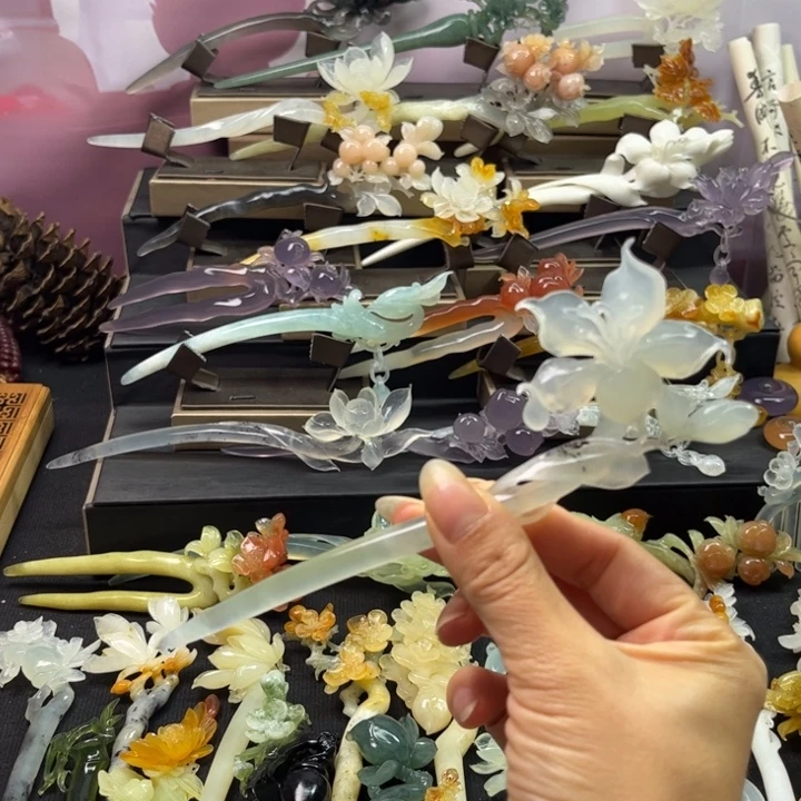 蛇纹石玉未镶嵌发簪