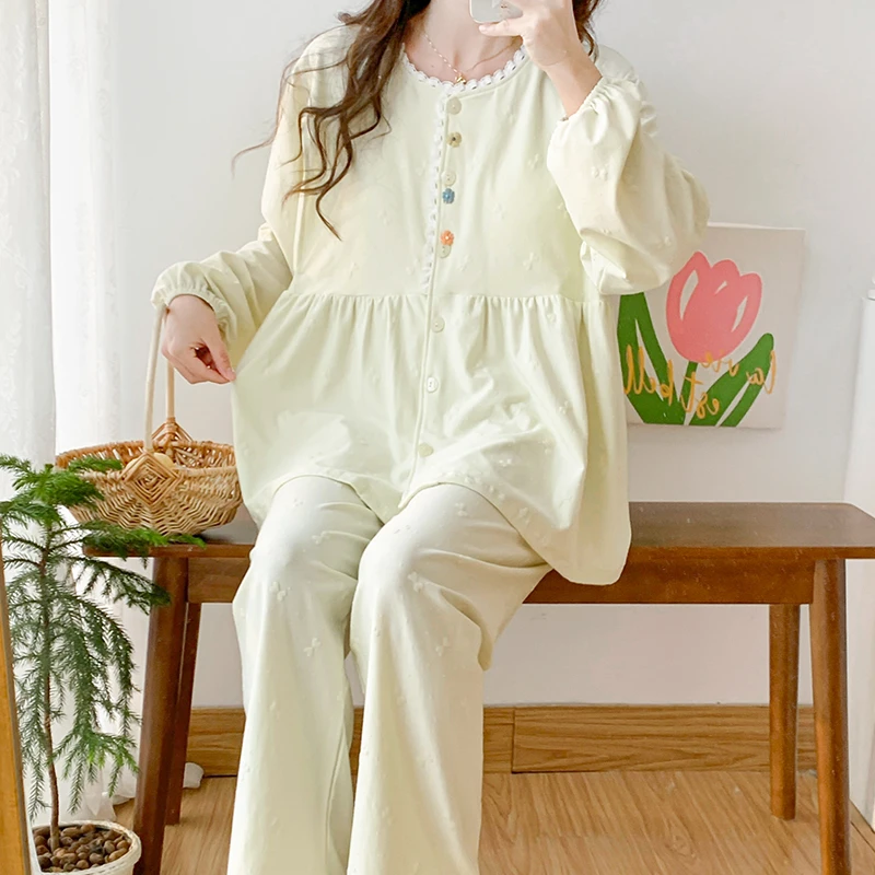 （全棉）551-554纯棉10A抗菌月子服女春秋季薄款孕妇睡衣家居服套装