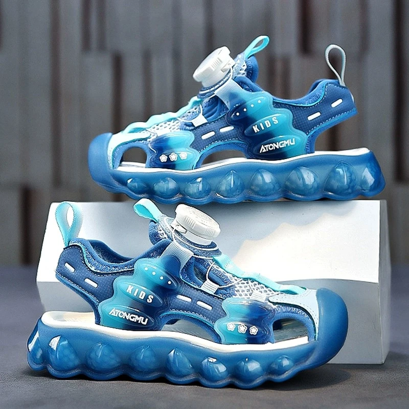 品牌 断码儿童凉鞋男童夏季新款包头沙滩鞋中大童男孩软底防滑凉